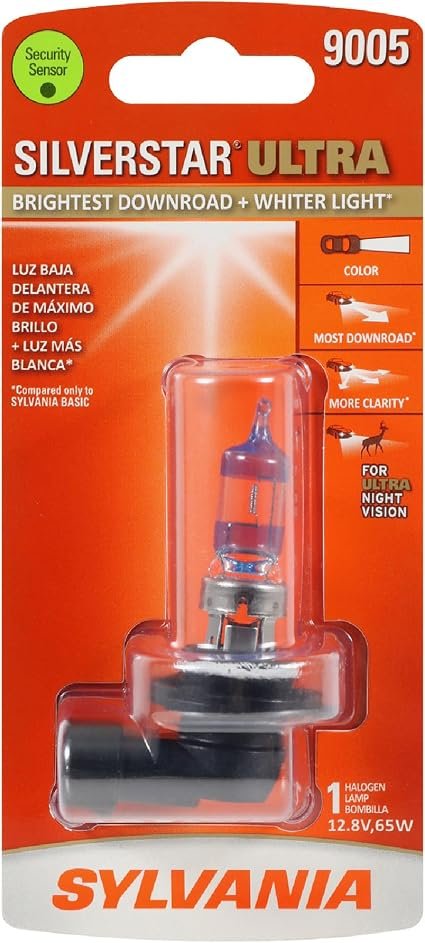 SYLVANIA 9005 SilverStar Ultra Halogen Headlight Bulb, 1 Bulb