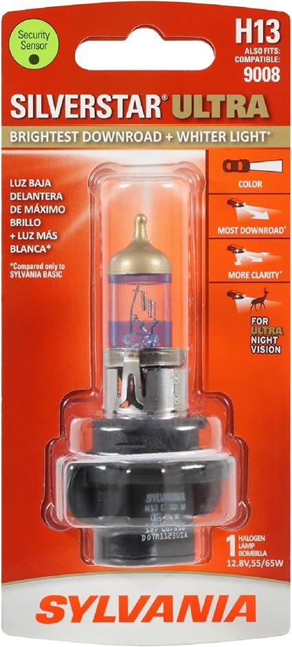 SYLVANIA H13 SilverStar Ultra Halogen Headlight Bulb, 1 Bulb