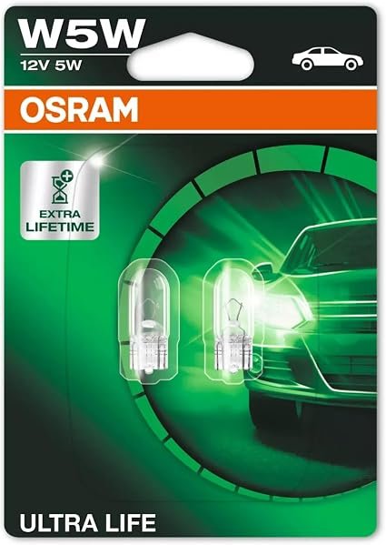 OSRAM ULTRA LIFE, W5W, Double Blister (2 Lamps), White