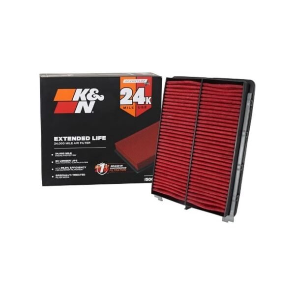 K&N Engine Air Filter: Extended Life 24,000 Mile Replacement (KNX-5075)